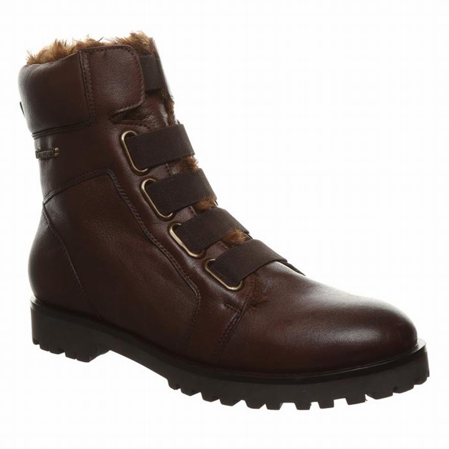 Bearpaw Vivian Ankle Boots UK - Women's Boots Dark Brown ||PRWVUQ-628||